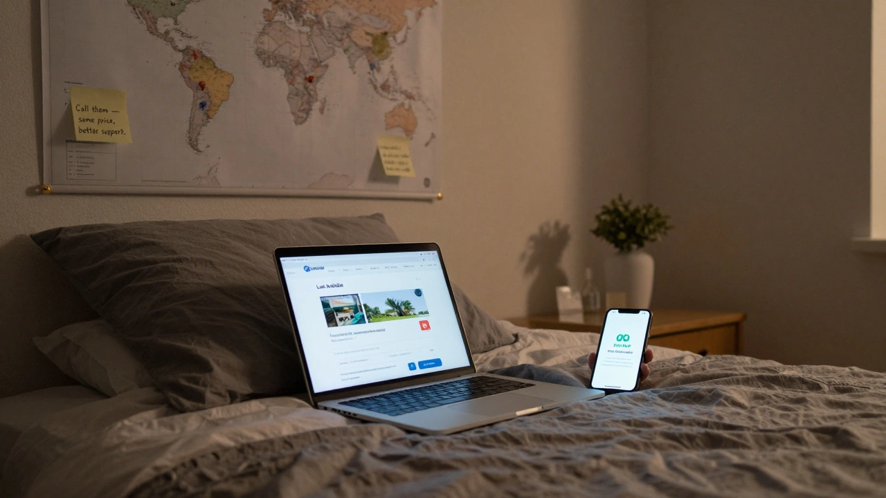 Человек звонит туроператору, чтобы уточнить цену, найденную на агрегаторе