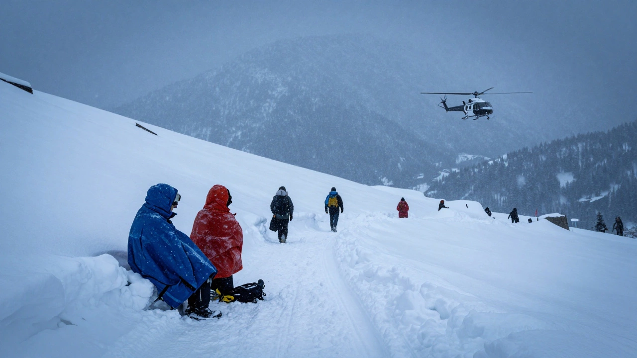 Спасение туристов в метели Карпатских гор