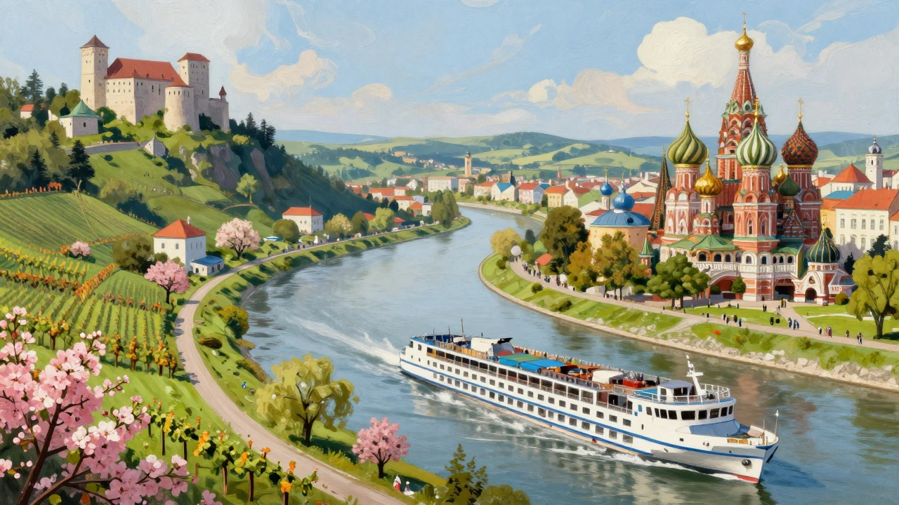 Разные виды рек с замками и природой для путешествий.